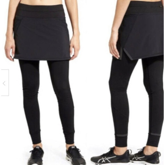 Athleta Skirted Leggings 2 in 1 Powder Peak Black Reflective Size XXS - Picture 3 of 12